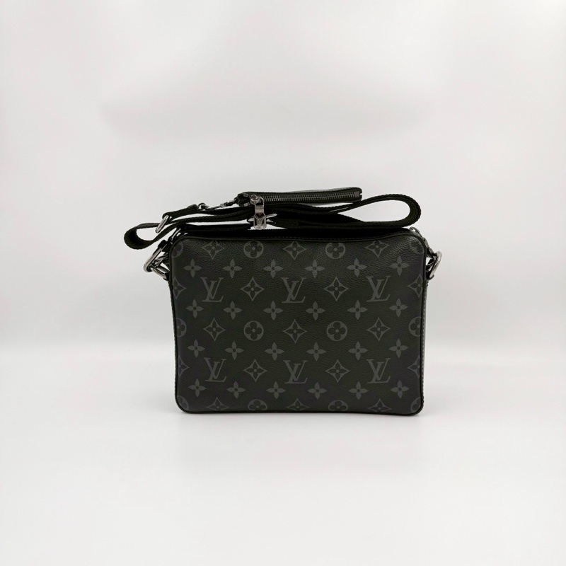 LV包包黑灰原花三合一Trio郵差包M69443-4