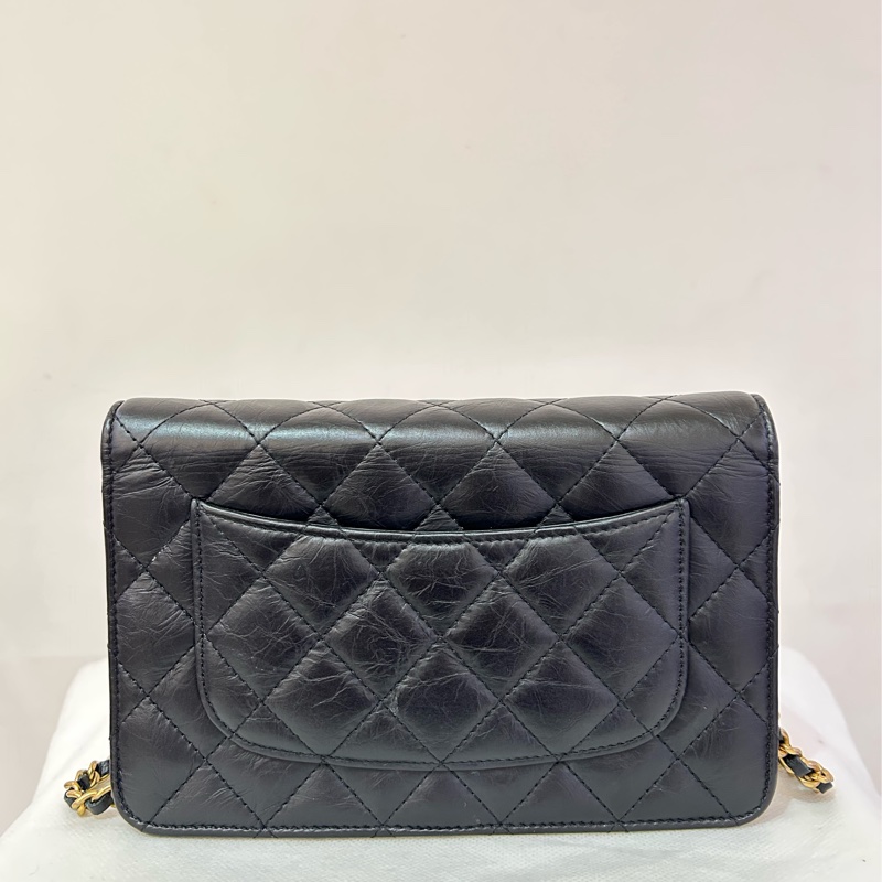 CHANEL黑2.55 復刻金釦WOC-1