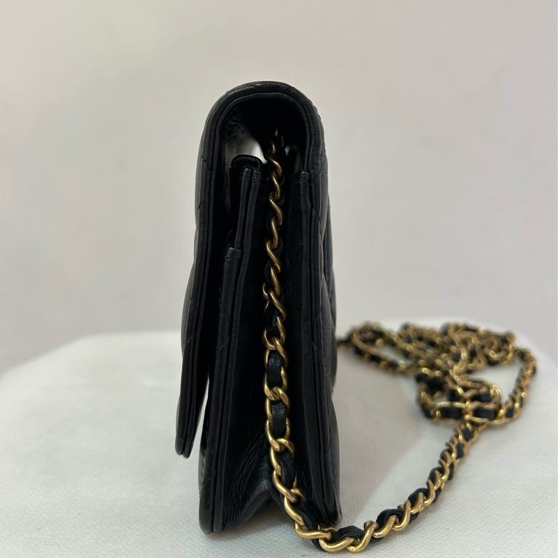 CHANEL黑2.55 復刻金釦WOC-3