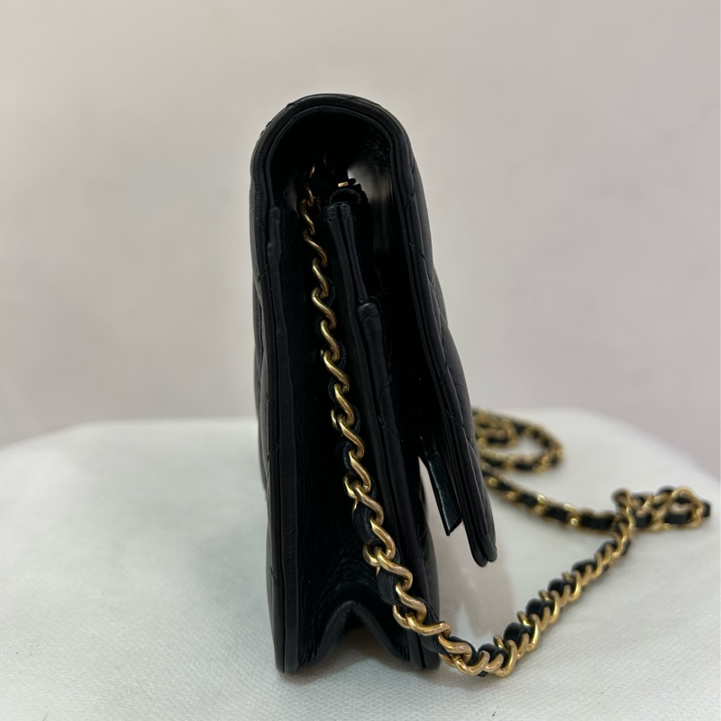 CHANEL黑2.55 復刻金釦WOC-4