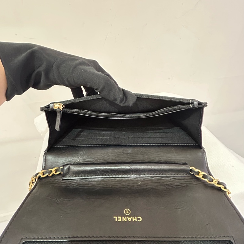 CHANEL黑2.55 復刻金釦WOC-6