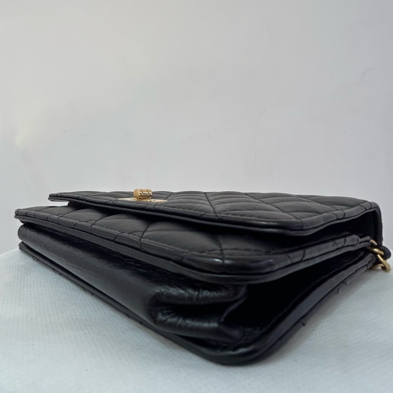 CHANEL黑2.55 復刻金釦WOC-7
