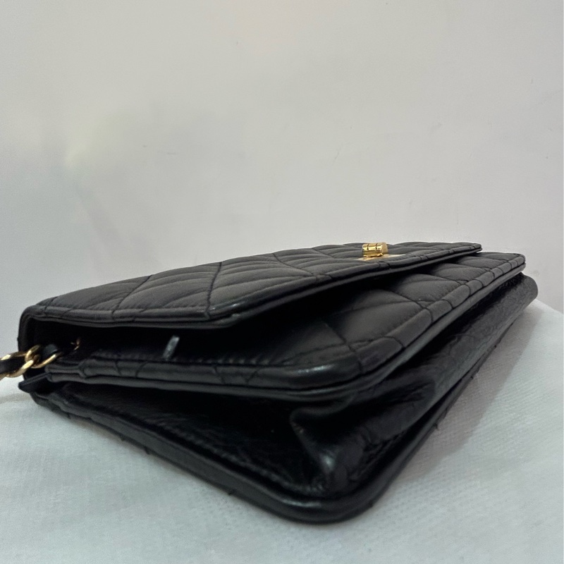 CHANEL黑2.55 復刻金釦WOC-8