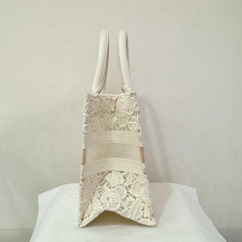 DIOR 白蕾絲BOOK TOTE SMALL-3