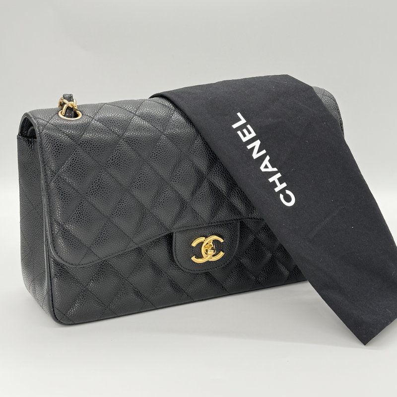(超新🌟專櫃在售396,000)CHANEL CLASSIC 30 CF30 黑色 荔枝牛皮 金釦 經典大型 口蓋包 鏈條包-0