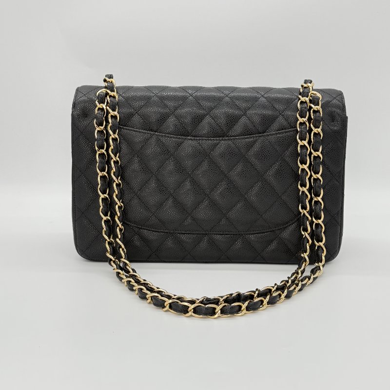 (超新🌟專櫃在售396,000)CHANEL CLASSIC 30 CF30 黑色 荔枝牛皮 金釦 經典大型 口蓋包 鏈條包-2