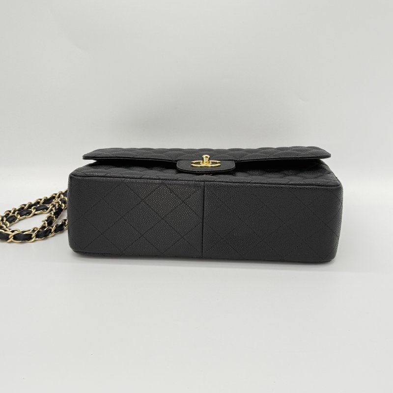 (超新🌟專櫃在售396,000)CHANEL CLASSIC 30 CF30 黑色 荔枝牛皮 金釦 經典大型 口蓋包 鏈條包-4