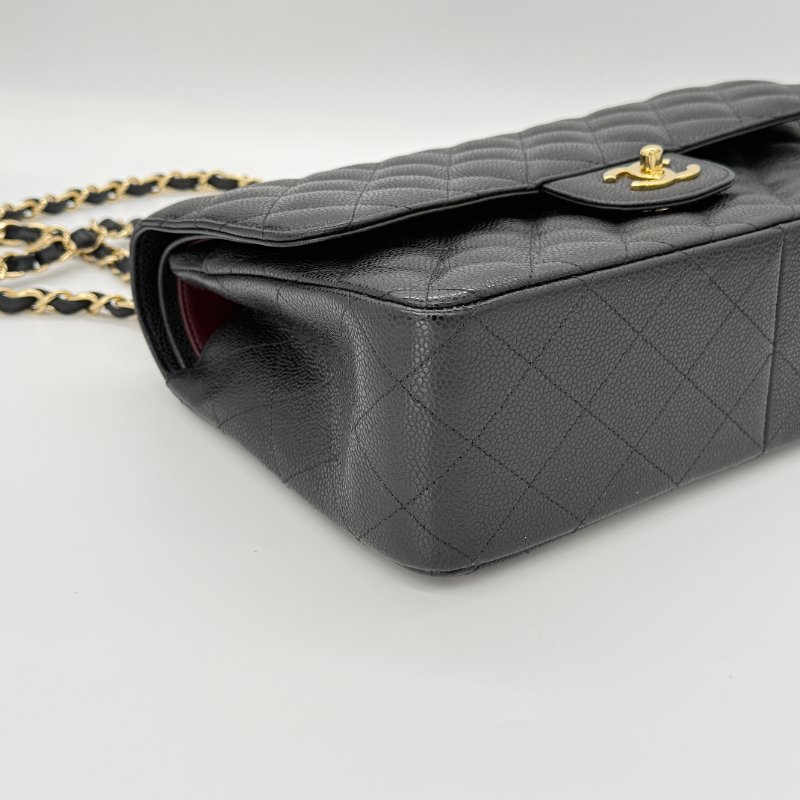 (超新🌟專櫃在售396,000)CHANEL CLASSIC 30 CF30 黑色 荔枝牛皮 金釦 經典大型 口蓋包 鏈條包-9