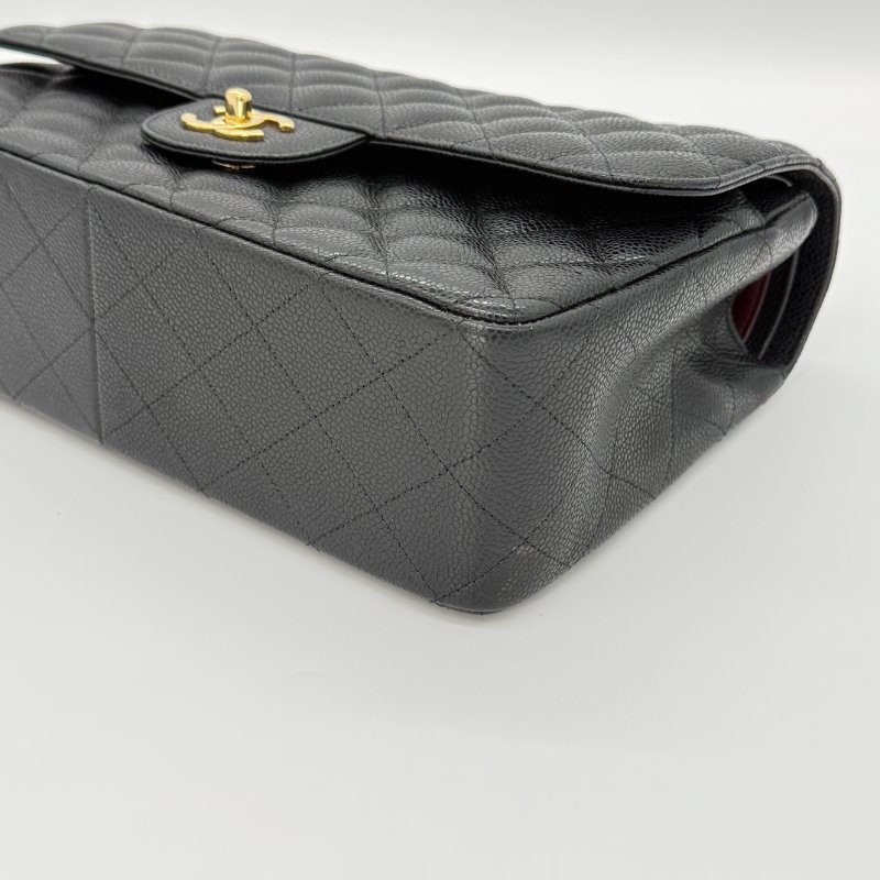 (超新🌟專櫃在售396,000)CHANEL CLASSIC 30 CF30 黑色 荔枝牛皮 金釦 經典大型 口蓋包 鏈條包-10