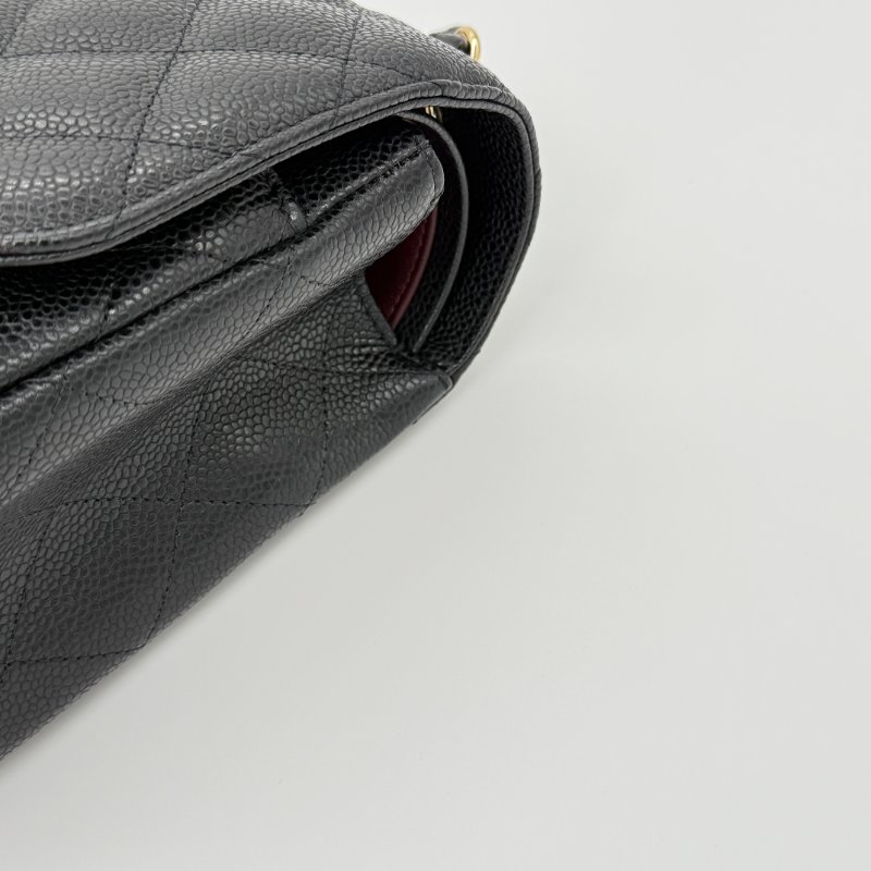 (超新🌟專櫃在售396,000)CHANEL CLASSIC 30 CF30 黑色 荔枝牛皮 金釦 經典大型 口蓋包 鏈條包-11