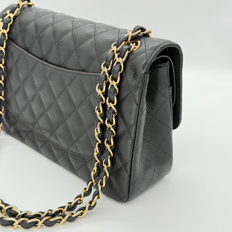 (超新🌟專櫃在售396,000)CHANEL CLASSIC 30 CF30 黑色 荔枝牛皮 金釦 經典大型 口蓋包 鏈條包-14