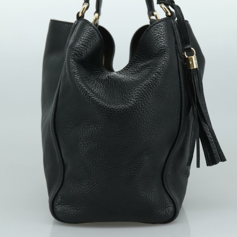 【日本直送】GUCCI Soho 手提包 皮革 黑金 282309 正品 109510-2