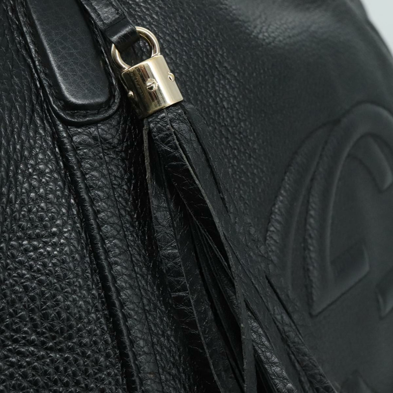 【日本直送】GUCCI Soho 手提包 皮革 黑金 282309 正品 109510-9