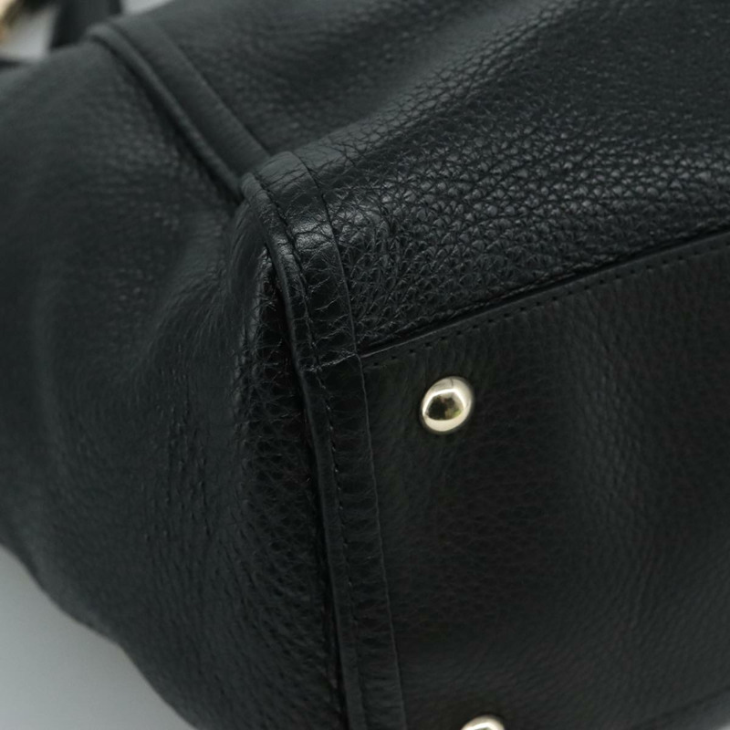 【日本直送】GUCCI Soho 手提包 皮革 黑金 282309 正品 109510-13