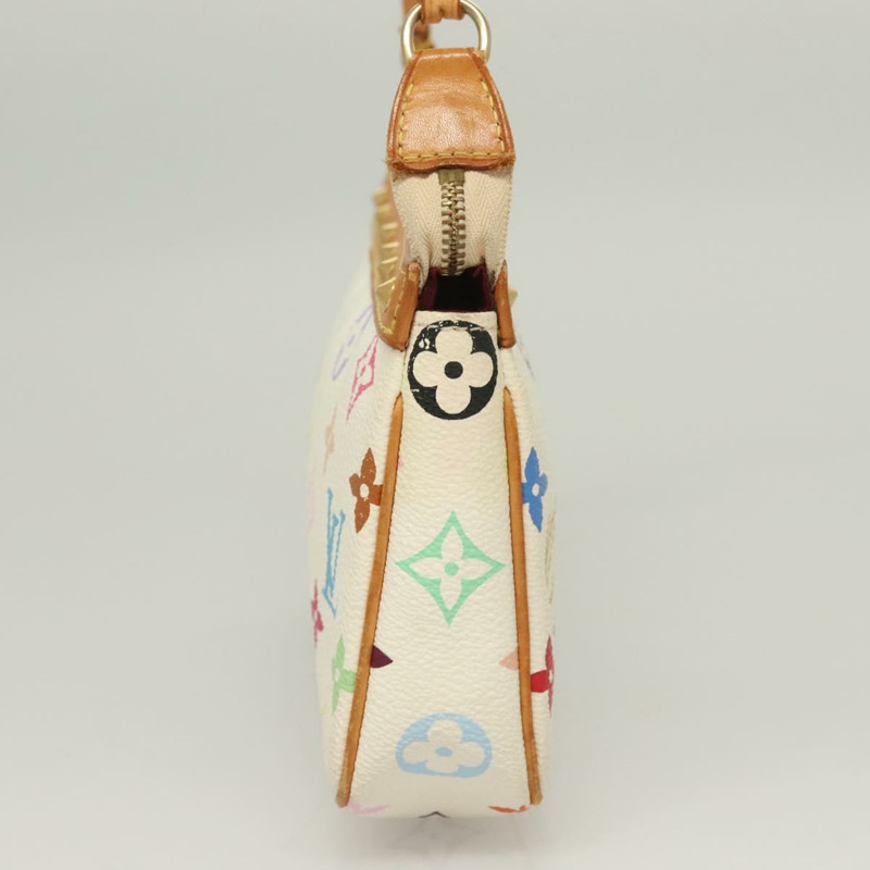 【日本直送】路易威登 (LOUIS VUITTON) 多彩 Pochette Accessoires 手拿包 白色 M92649 LV Auth 128470V-2