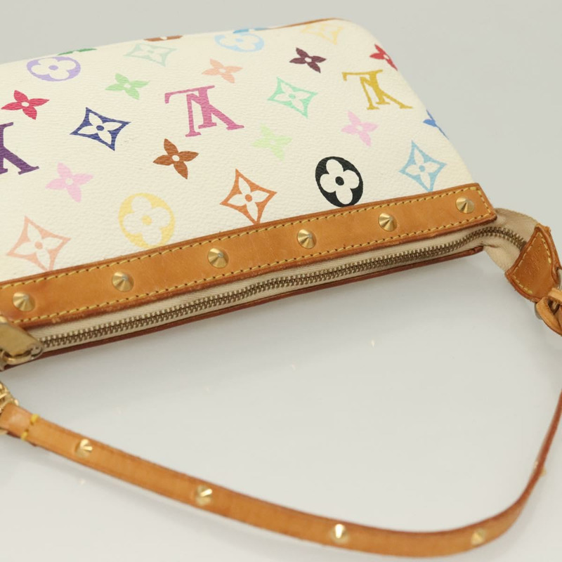 【日本直送】LOUIS VUITTON 多色 Pochette Accessoires 手拿包 白色 M92649 LV 授權 128470V-5