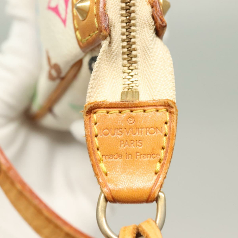 【日本直送】路易威登 (LOUIS VUITTON) 多彩 Pochette Accessoires 手拿包 白色 M92649 LV Auth 128470V-16