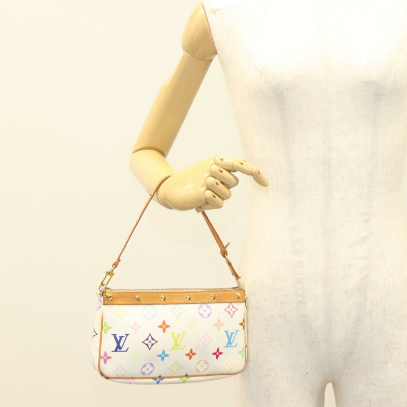 【日本直送】LOUIS VUITTON 多色 Pochette Accessoires 手拿包 白色 M92649 LV 授權 128470V-20