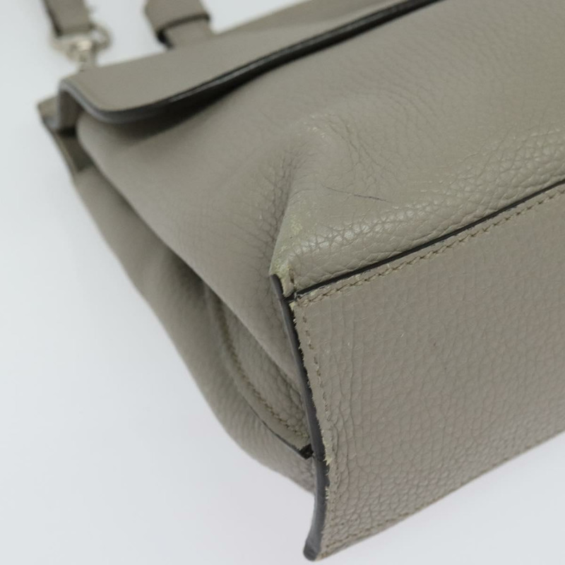 【日本直送】GUCCI 竹節日常手提包 皮革 兩用 灰色 銀色 370831 正品 BA4687-11