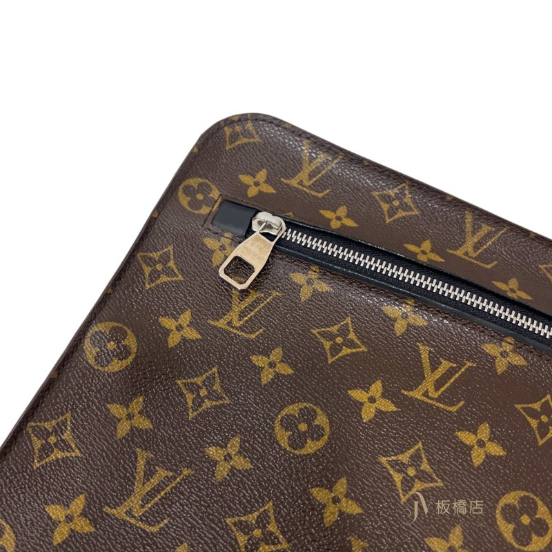 LV 原花前拉鍊口袋雙拉手拿包 M40301-6