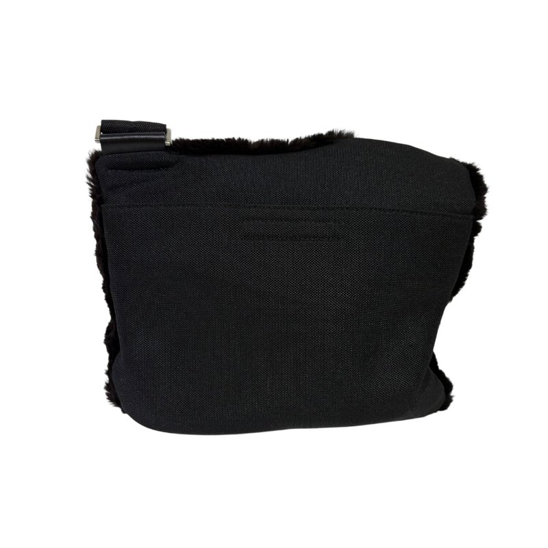 【美收精品】PRADA 黑色絨毛肩背包 4-22-1