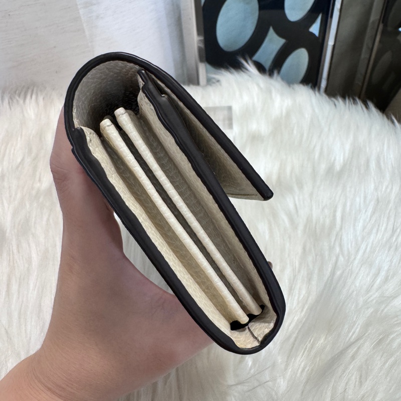 Gucci PVC米白牛皮長夾-2