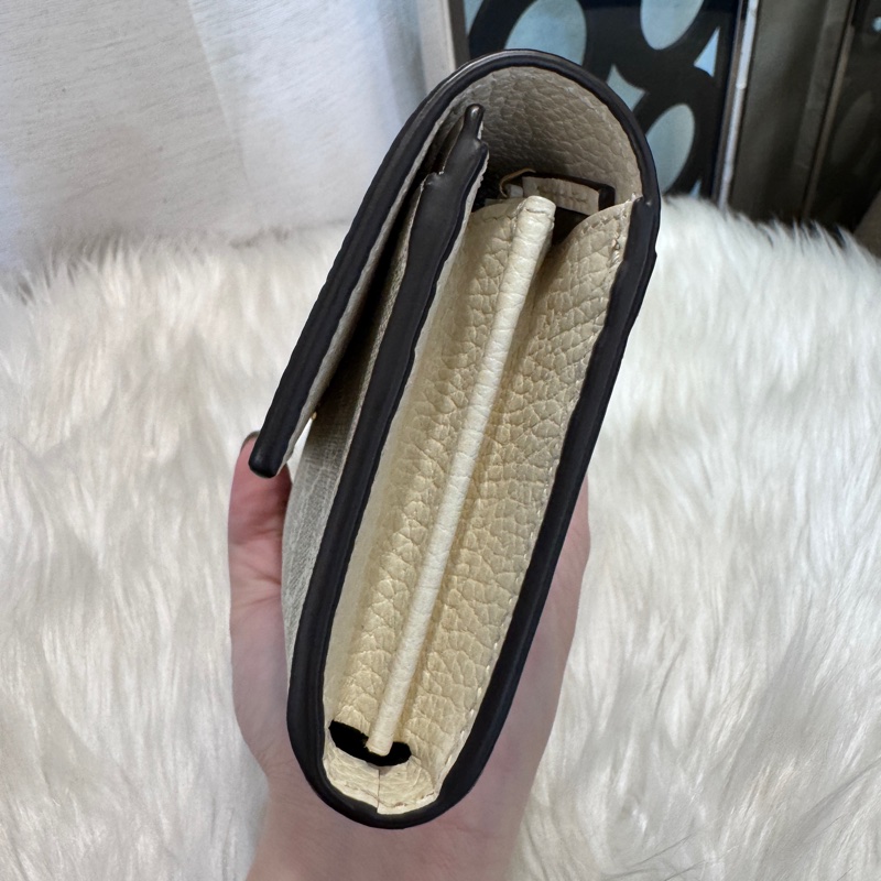 Gucci PVC米白牛皮長夾-3