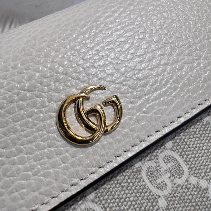 Gucci PVC米白牛皮長夾-9