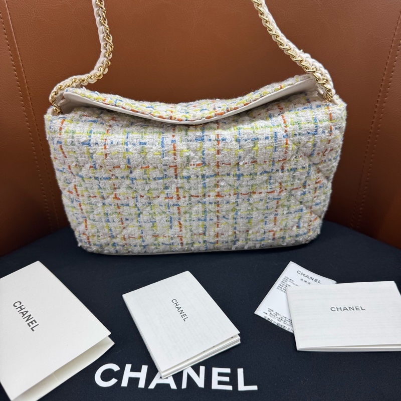 稀有 全新未使用 CHANEL香奈儿25C粗呢hobo-8