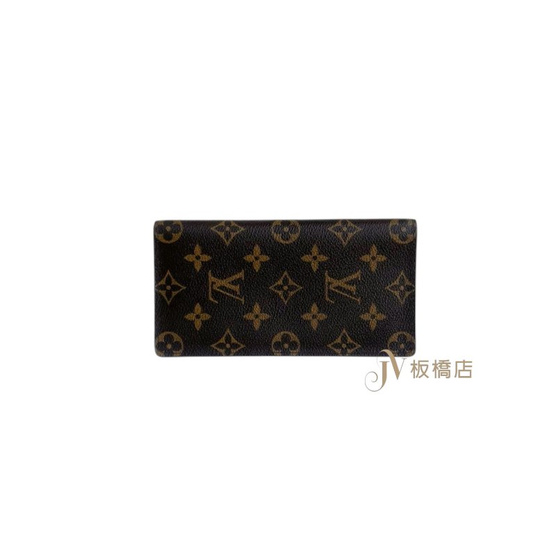 LV原花經典棕內裡6卡對開長夾M61823-0