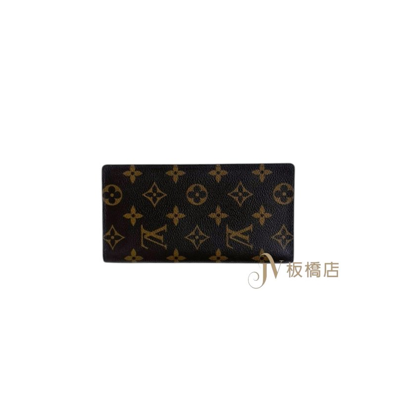 LV原花經典棕內裡6卡對開長夾M61823-1