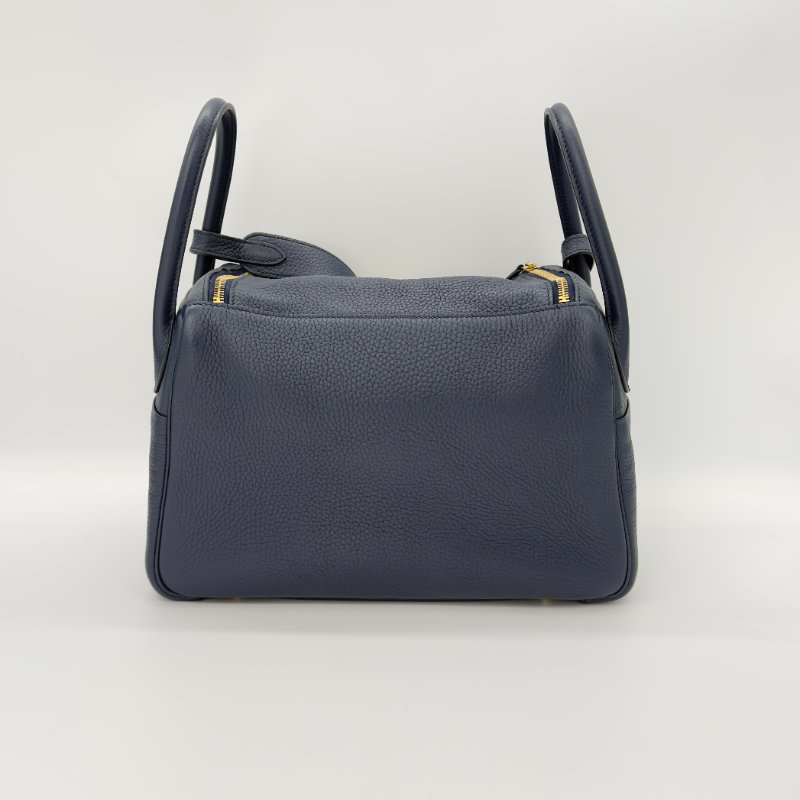 HERMES 愛馬仕 LINDY 30 2Z 午夜藍 TC 牛皮 金釦 單肩包 (送愛馬仕絲巾+大嘴鳥皮吊墜)-6