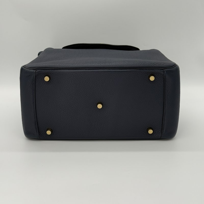HERMES 愛馬仕 LINDY 30 2Z 午夜藍 TC 牛皮 金釦 單肩包 (送愛馬仕絲巾+大嘴鳥皮吊墜)-8