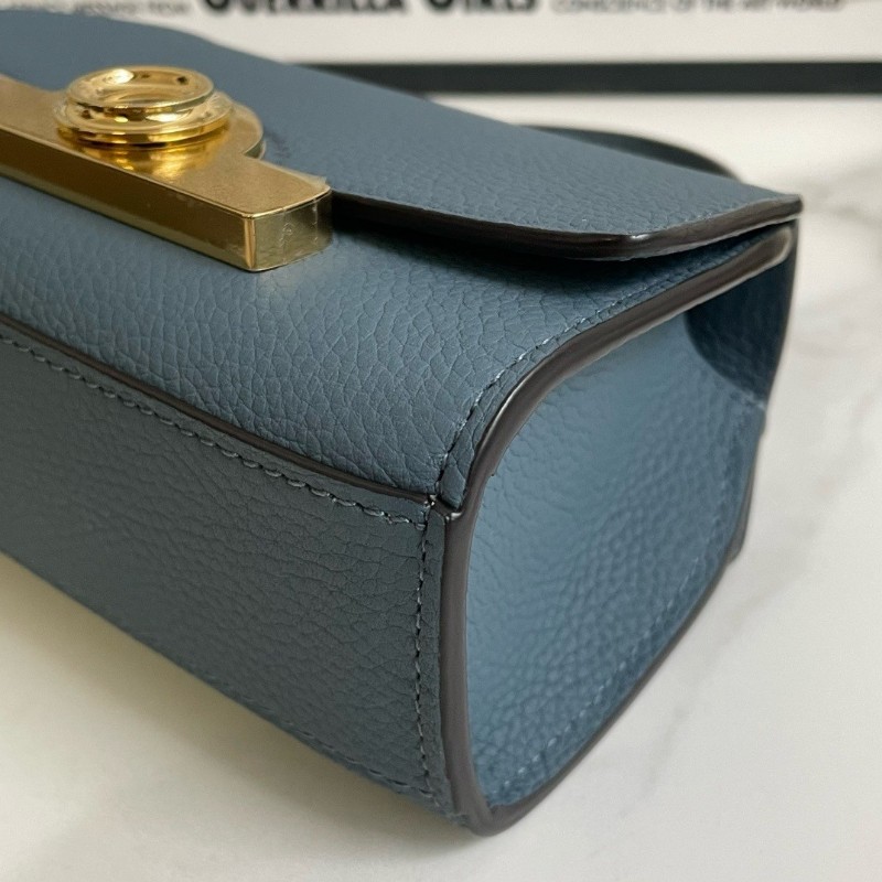Moynat 莫奈 Rejane 女士手提包肩背包 mini Taurillon Blush牛皮 湖藍色-5