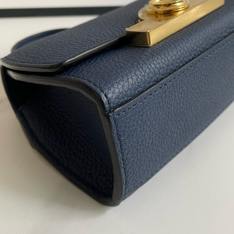 Moynat  Rejane 女士手提包 肩背包 mini Taurillon Blush牛皮 深藍色-4