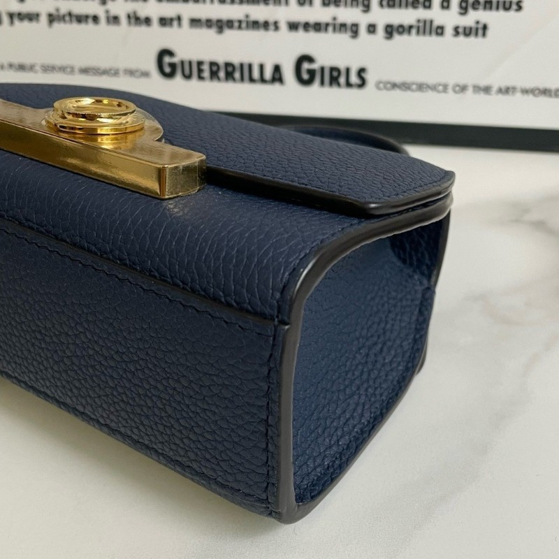 Moynat Rejane 女士手提包 肩背包 mini Taurillon Blush牛皮 深藍色-5