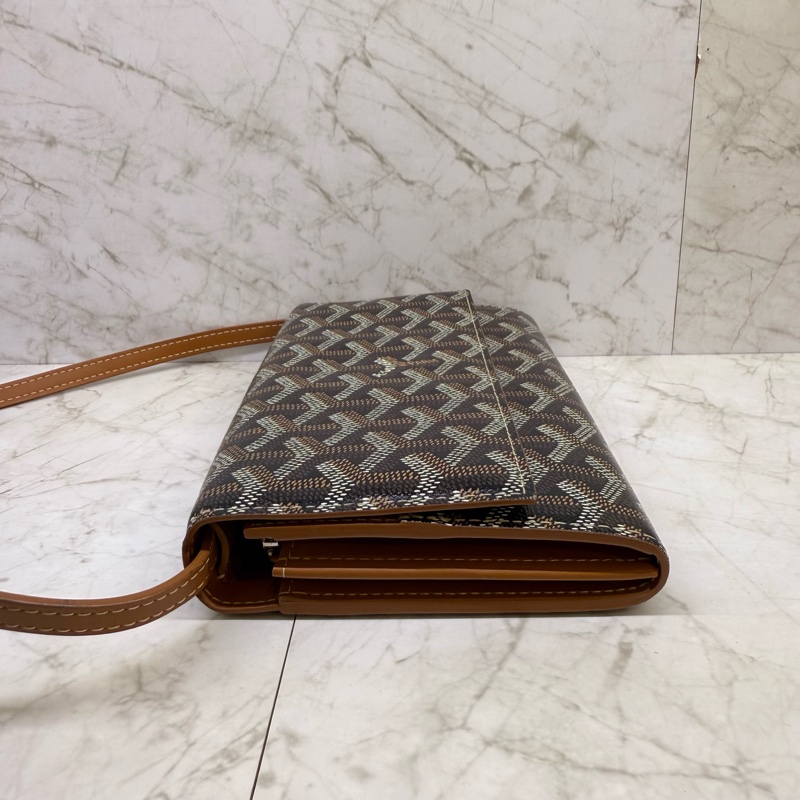 GOYARD棕色老花翻蓋WOC-2