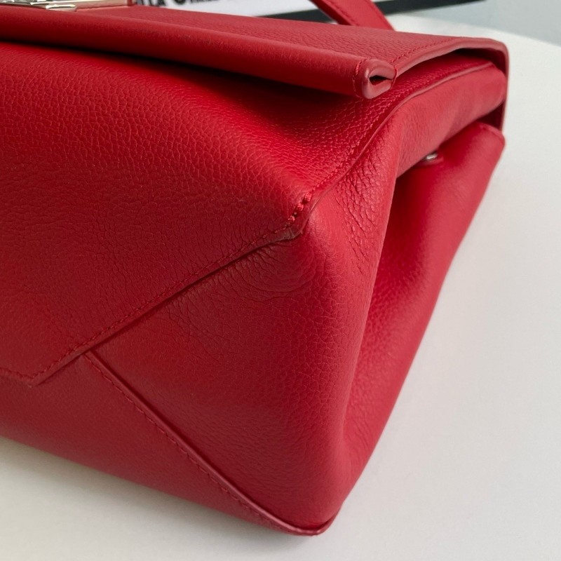 Louis Vuitton 路易威登 lock me 紅色牛皮手提包 肩背包銀色五金-5