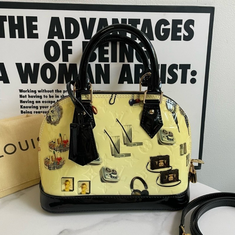 Louis Vuitton 路易威登 Alma BB 漆皮限量款手提包貝殼包小號  肩背包-0