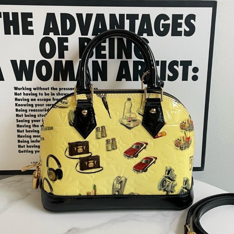 Louis Vuitton 路易威登 Alma BB 漆皮限量款手提包貝殼包小號  肩背包-3