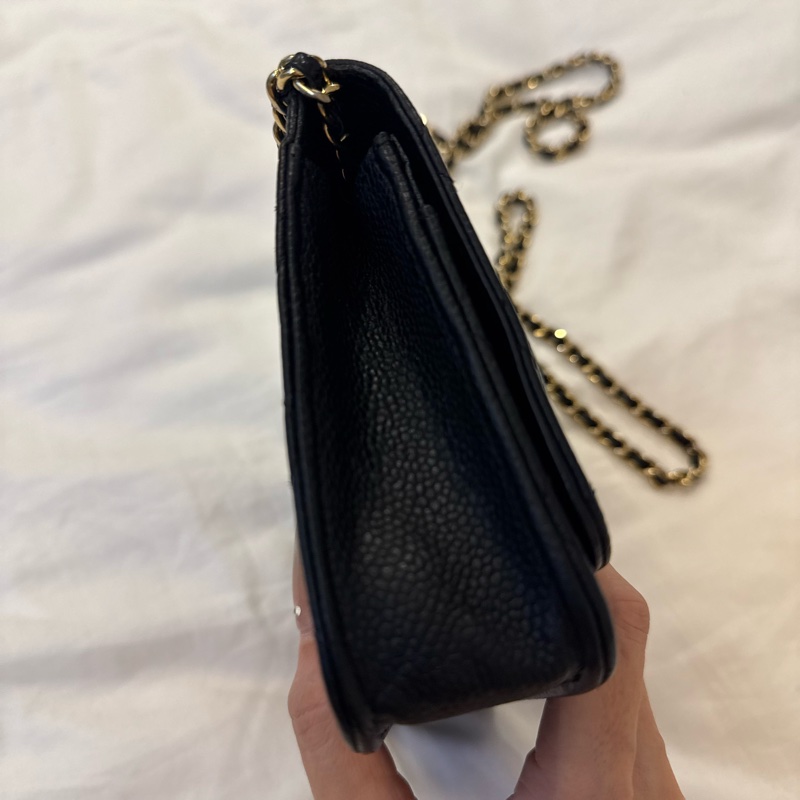 chanel黑金荔枝牛皮woc-1