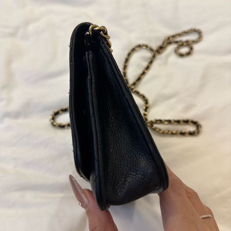 chanel黑金荔枝牛皮woc-2