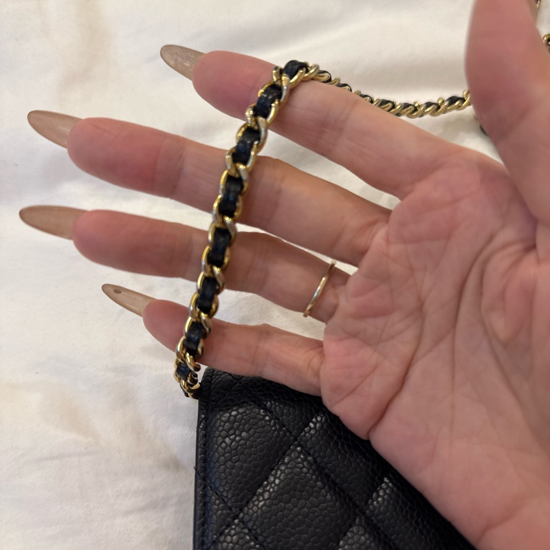 chanel黑金荔枝牛皮woc-6