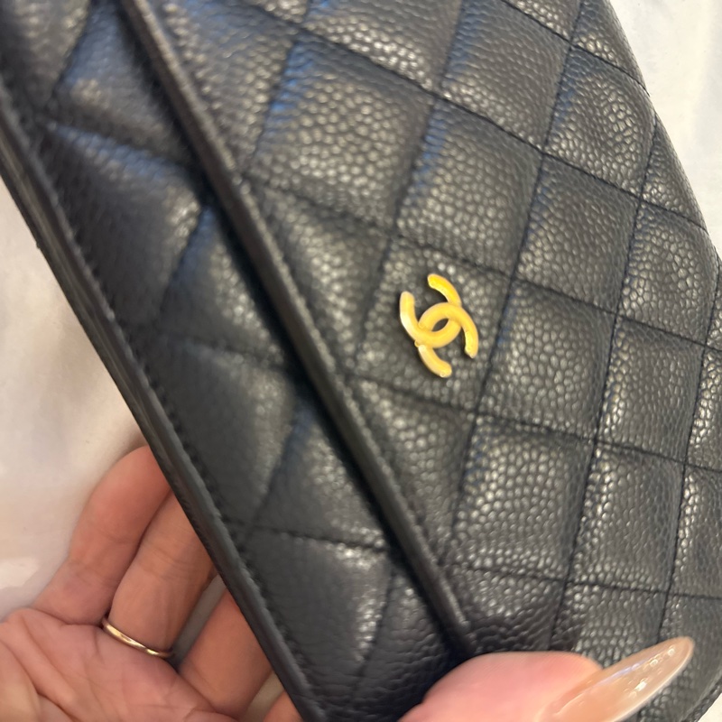 chanel黑金荔枝牛皮woc-23