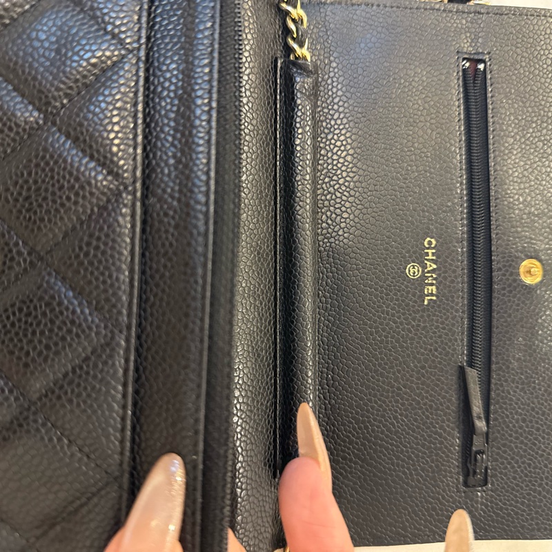 chanel黑金荔枝牛皮woc-26