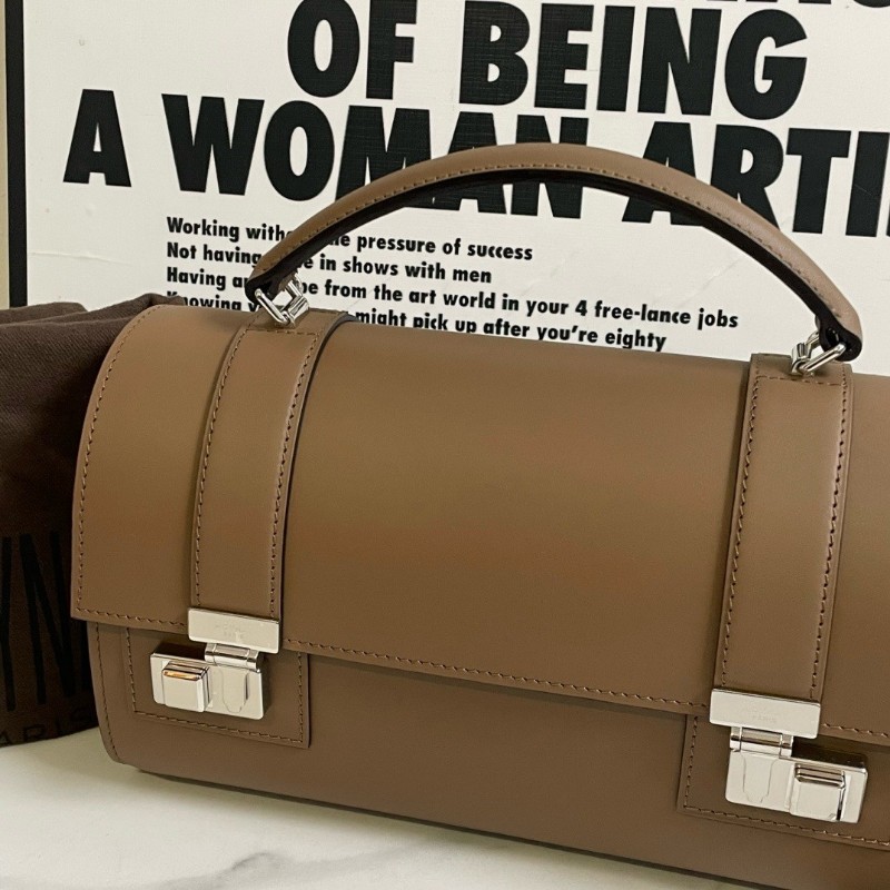 Moynat Cabotin 復古醫生包手提包 肩背包box皮 焦糖色-1