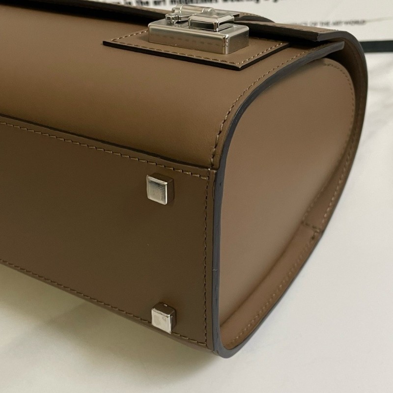 Moynat Cabotin 復古醫生包手提包 肩背包box皮 焦糖色-3