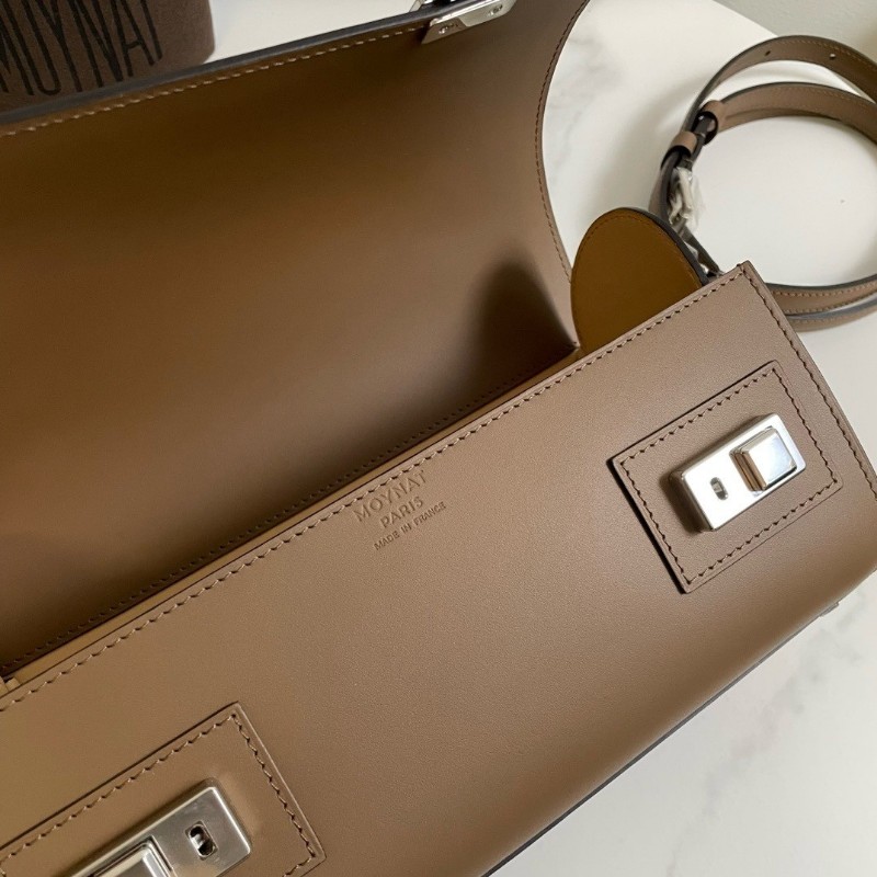 Moynat Cabotin 復古醫生包手提包 肩背包box皮 焦糖色-4