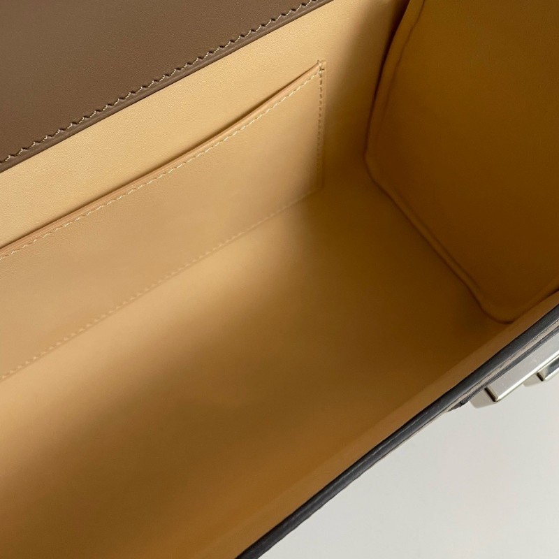 Moynat Cabotin 復古醫生包手提包 肩背包box皮 焦糖色-7