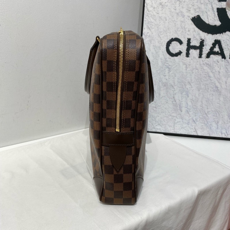 LV 路易威登 棕棋盤格手提包 電腦公事包 公文包 男士-3